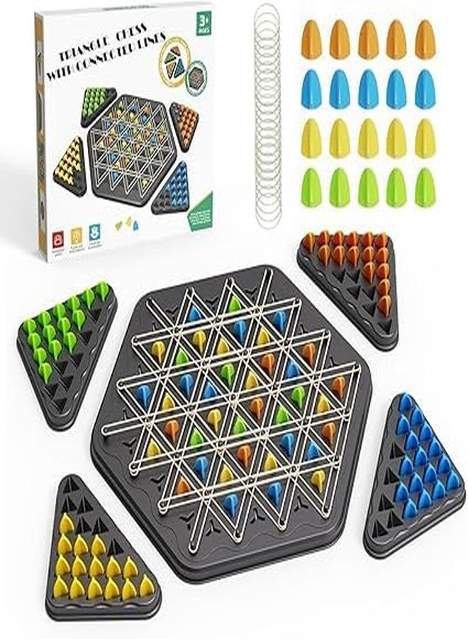 YUGANSHU Triggle games with rubber band Large Size Chain Triangle Chess Game, Triggle Game, Board Games for Family Game Night Family Board Games for Kids and Adults - 2-4 Players - Ages 3 Years and Up - Image 3